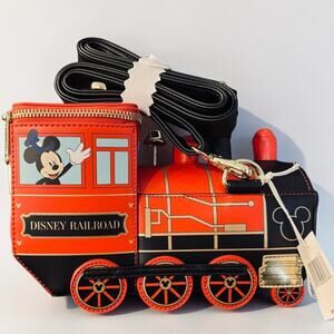 Loungefly Disney Parks Railroad Train Crossbody Bag NWT Mickey 2026